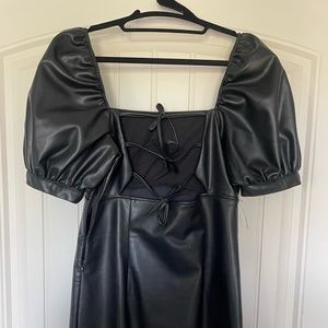 Black Faux Leather Dress